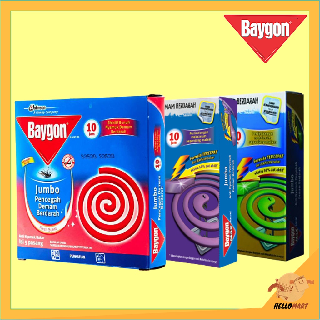 ORIGINAL Baygon Max Bakar Jumbo Isi 5 Pasang / Baygon Obat Nyamuk / HELLOMARTID