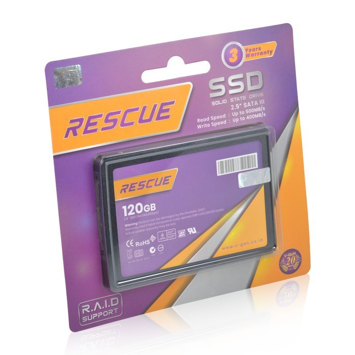 SSD SOLID STATE DRIVE VGEN RESCUE 120GB V GEN 120 GB SATA III 3 GARANSI RESMI