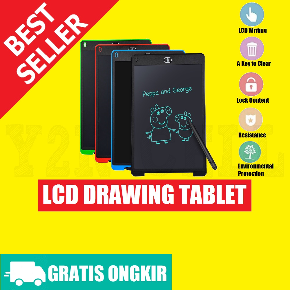 

LCD Tablet Writing Drawing LED Papan Tulis Gambar Board Magic Hapus Pen 8.5 anak sekolah