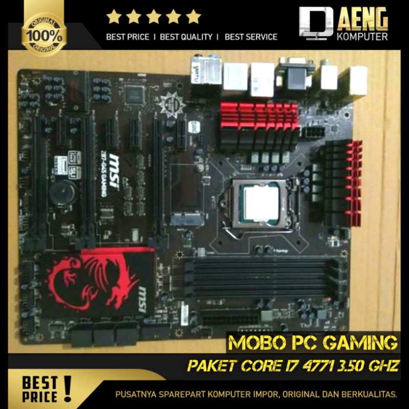 Motherboard Mainboard Mobo PC Gaming Sultan MSi Z87 G45 Gaming Socket 1150 Ada Slot M Sata 3 Slot PC