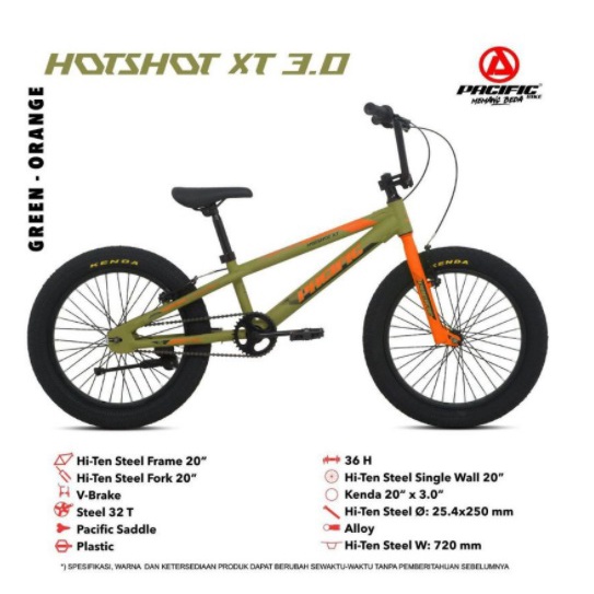 Sepeda Anak Remaja Pacific Hotshot XT 3.0 Non Rotor 20 Inch Garansi SNI-2