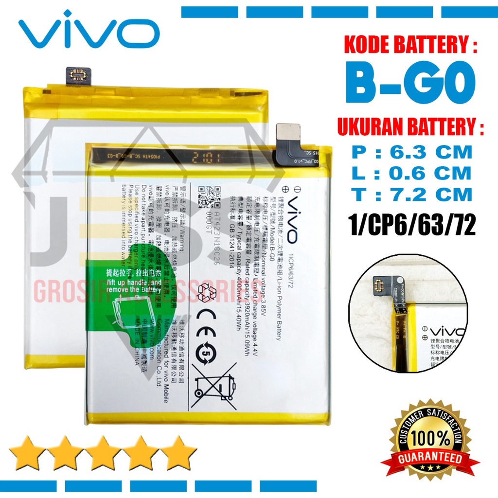 Baterai Battery Original Vivo B-G0 BG0 B-GO For VIVO X27 / V1829A / V1829T &amp; VIVO X27 Pro / VIVO V1836A / Vivo V1836T