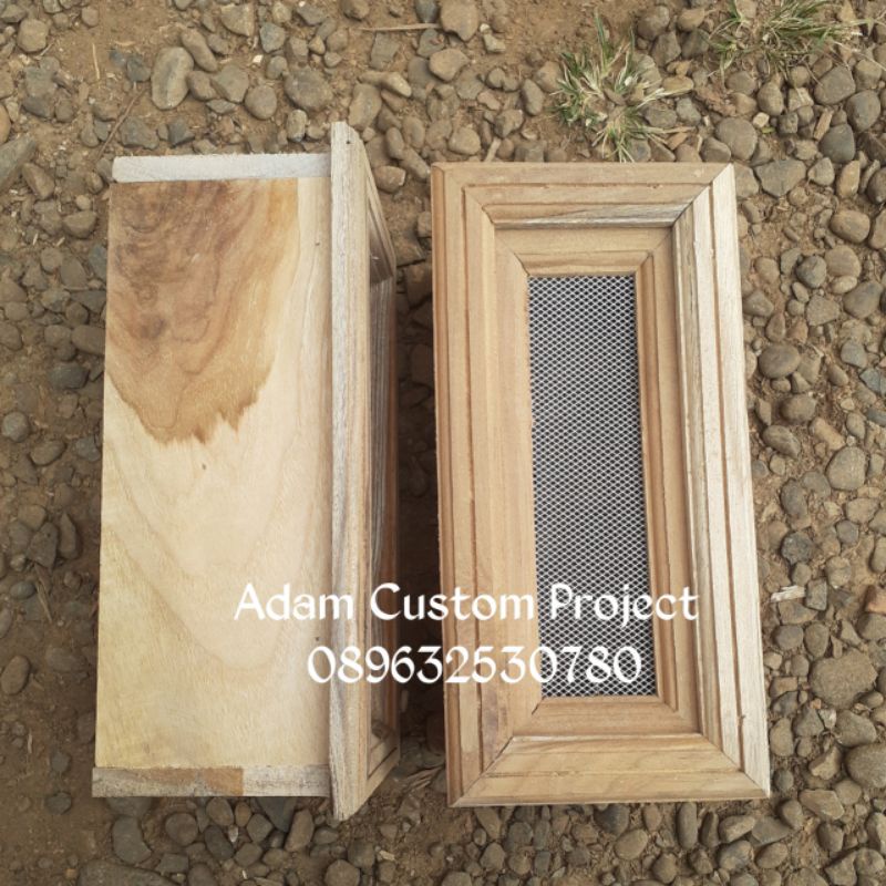 Loster Kayu Jati Dobel Lis + Kawat Nyamuk