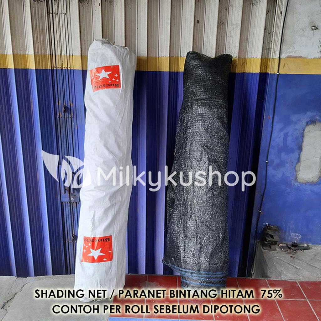 PARANET MEREK BINTANG PER 1 METER SHADING NET JARING HITAM ATAP