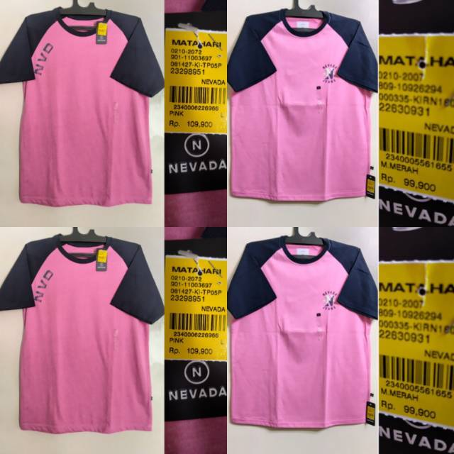  kaos  nevada  pink pria  original Shopee Indonesia