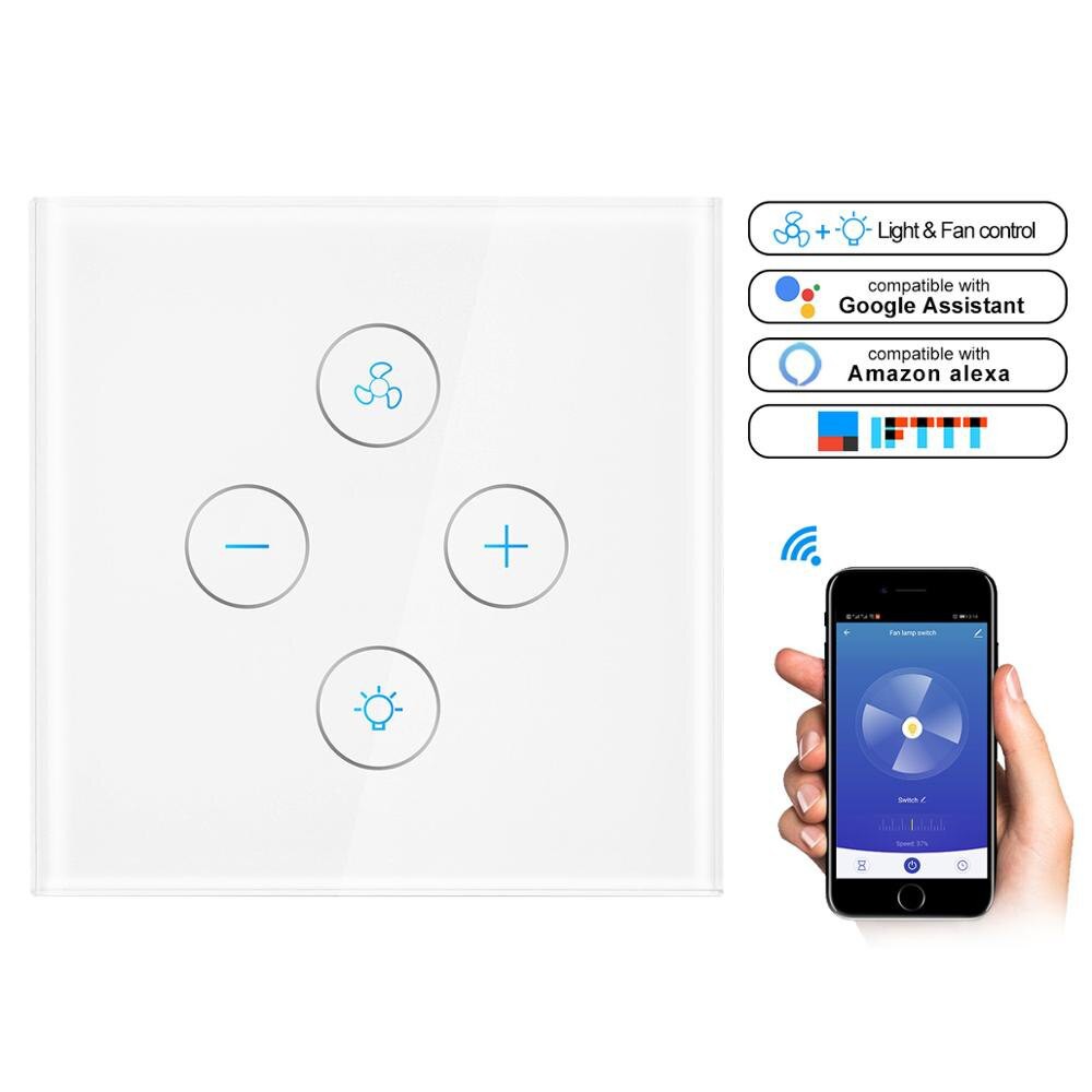 Eu Wifi Smart Ceiling Fan Switch App Remote Timer And Speed