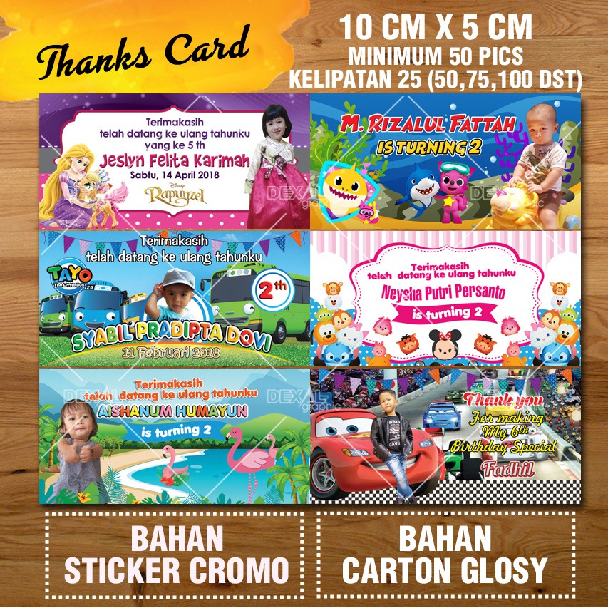 Thanks Card Ucapan Terimakasih Ultah Ulang Tahun Shopee Indonesia