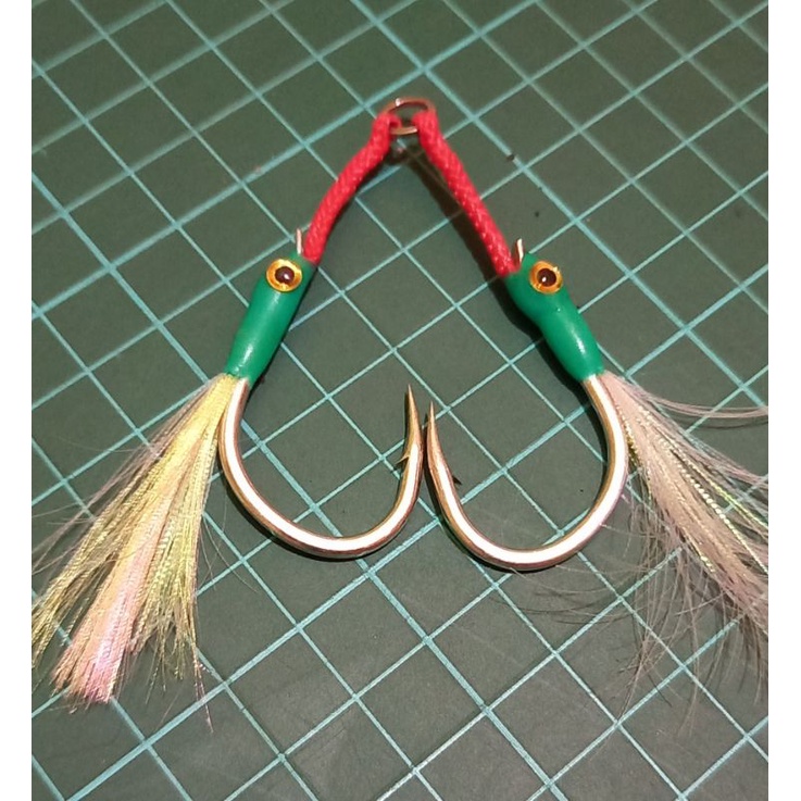 Umpan kail untuk metal jig double assist hook 4/0