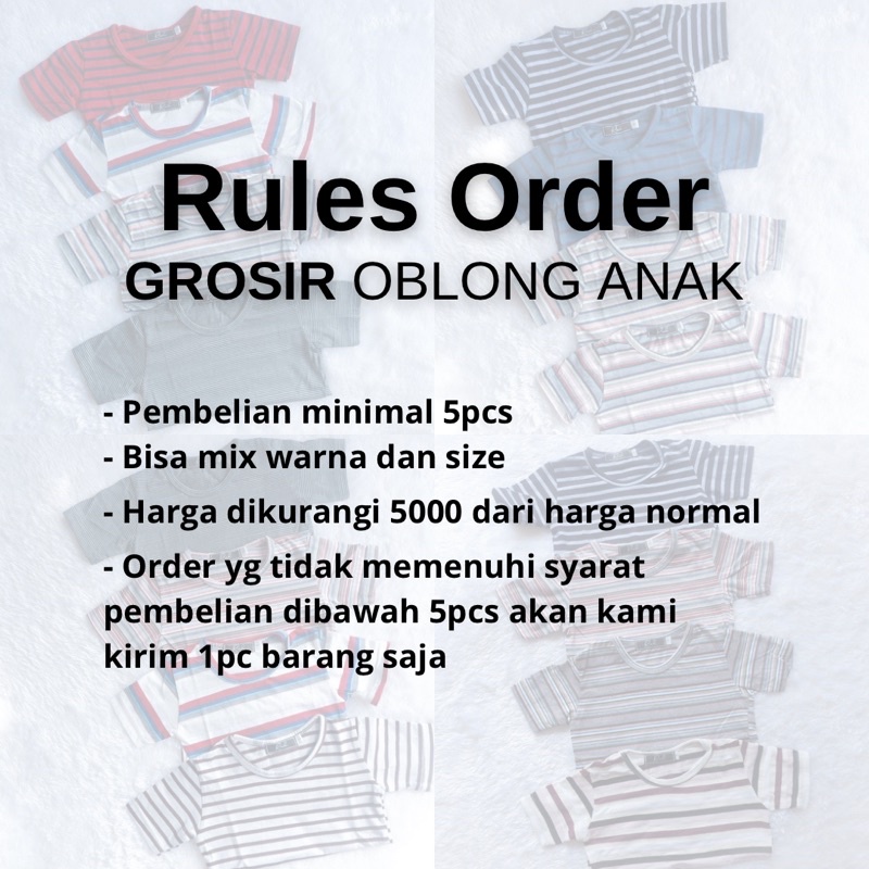 KHUSUS GROSIR Kaos Oblong Anak Unisex Murah Bahan Katun Combed Slub Tebal Kaos Harian Anak