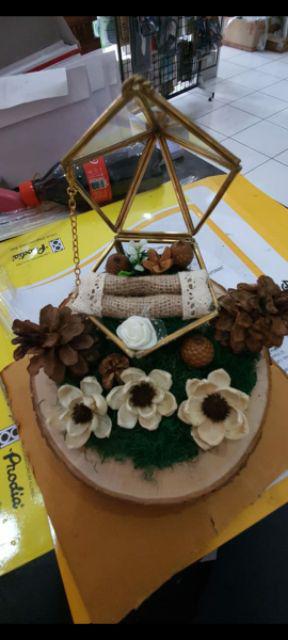 Box Ring/ Box Bearer Rustic Free Tulis Nama Terrarium Kaca Hantaran Nikah