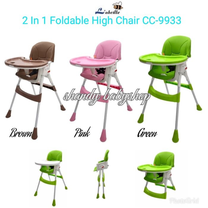  KURSI  MAKAN BAYI  L ABEILLE 2 IN 1 FOLDABLE HIGH CHAIR CC 