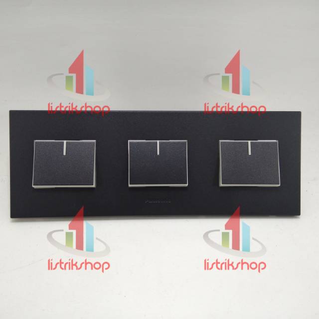 Saklar Engkel + Engkel + Engkel Panasonic Style Black