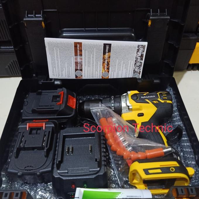 MESIN BOR TEMBOK BATERAI IMPACT HAMMER DRILL BRUSHLESS NAGAWA NCB13K Termurah