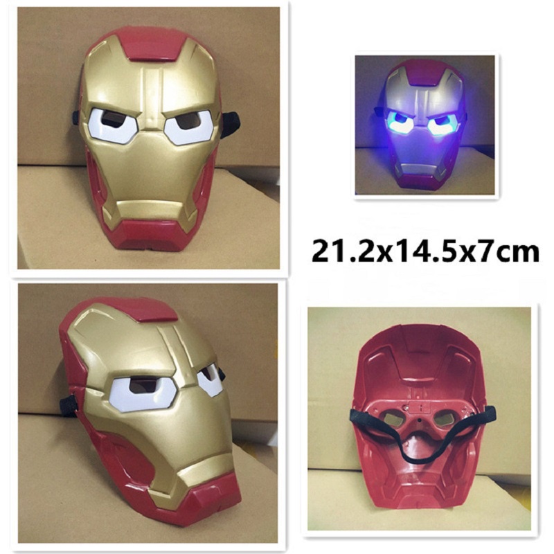 Mainan Topeng Ironman Avengers Dengan Lampu LED Untuk Properti Pesta Ulang Tahun