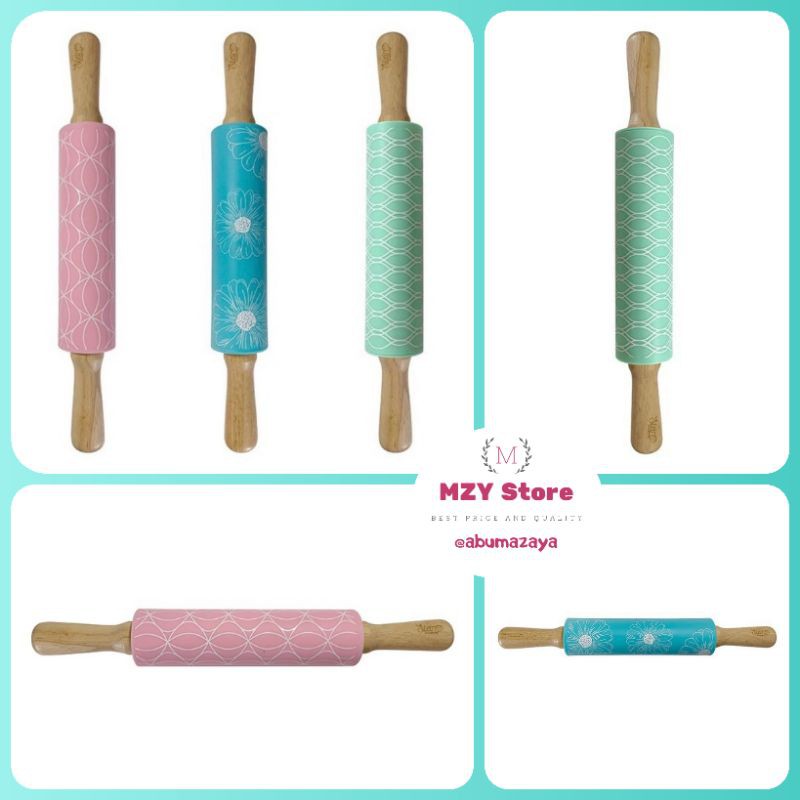 Rolling Pin Steincookware - Penggiling Adonan Stein Cookware Pink Biru Tosca