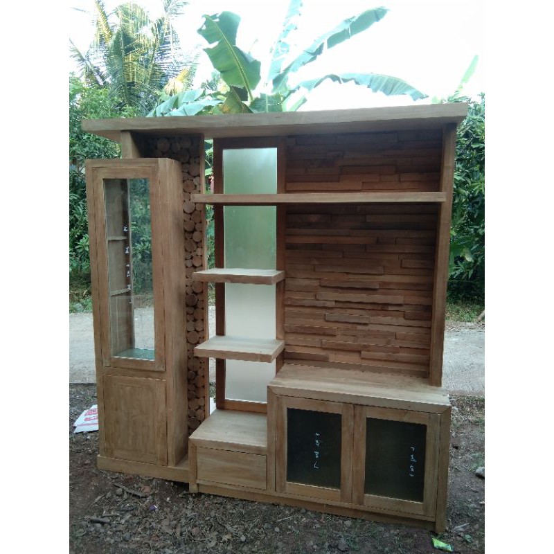 partisi tv jati A/partisi penyekat ruangan/bufet tv.