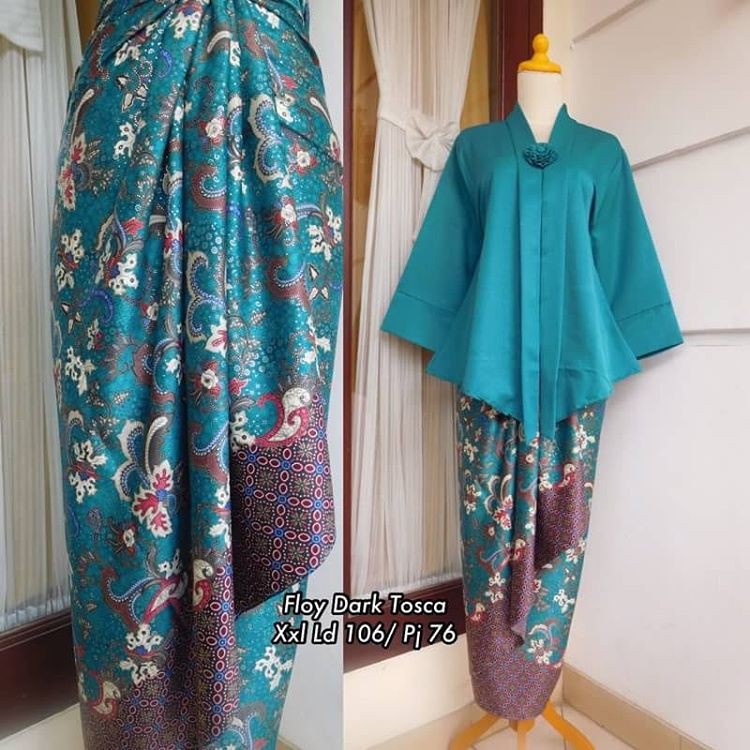 Kebaya Kutubaru Luna Set Dark Tosca