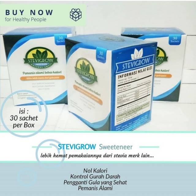 

Paket 3 Box Gula SteviaStevigrow Sweetener - Pemanis Alami