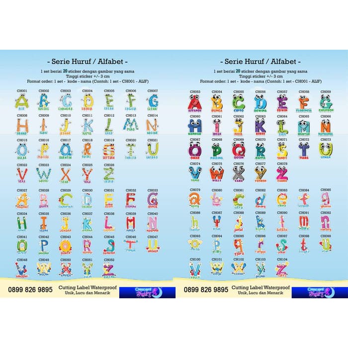 Jual Cutting Sticker / Stiker Label Nama Seri Alfabet / Huruf  Shopee