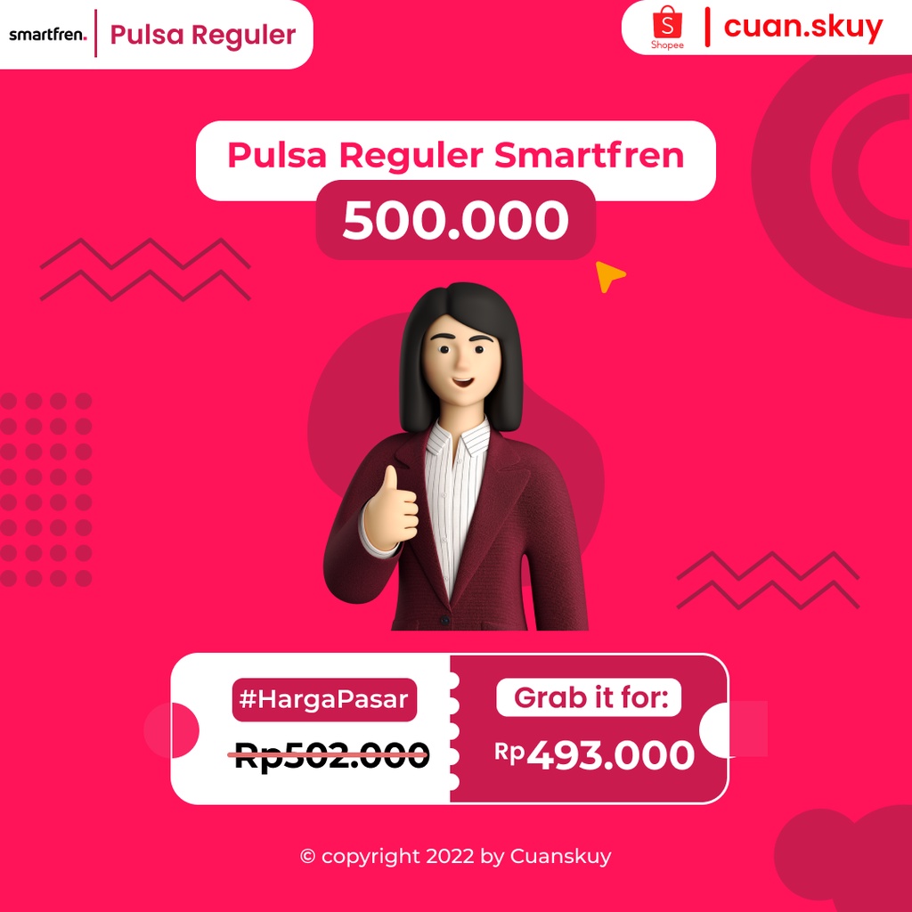 Pulsa Smartfren Termurah Se-Indonesia (Pulsa 500K)
