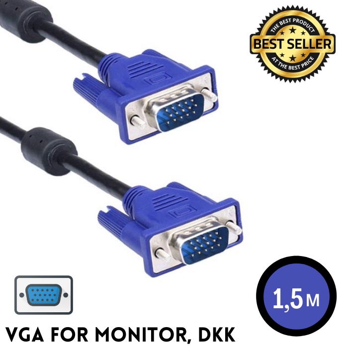 Kabel VGA 1,5 Meter / kabel monitor PC 1.5m / vga cable 1,5 meter