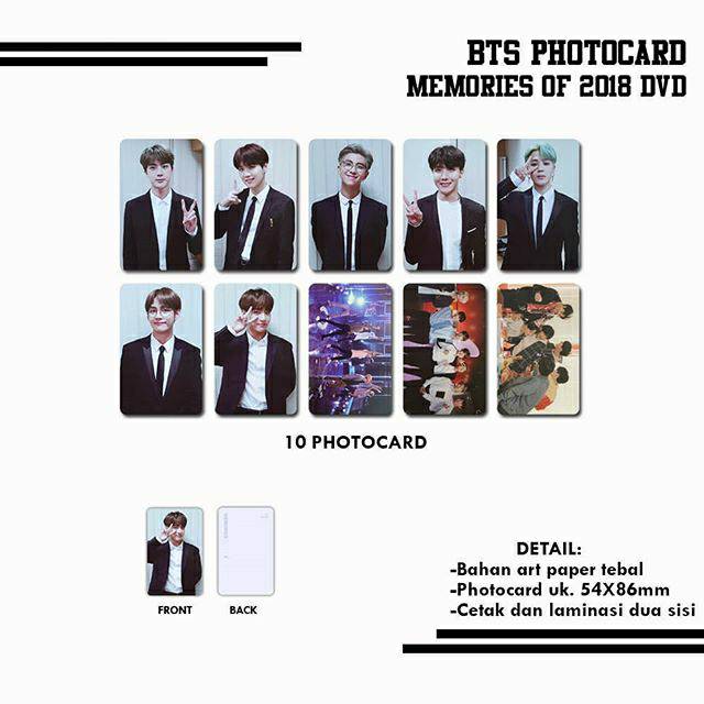 BTS MEMORIES OF 2018 DVD PHOTOCARD