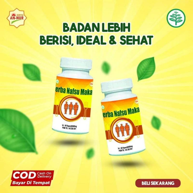 Kapsul Herba Nafsu Makan | Kapsul Gemuk Badan Original 60kpsl | Kapsul Penggemuk Badan