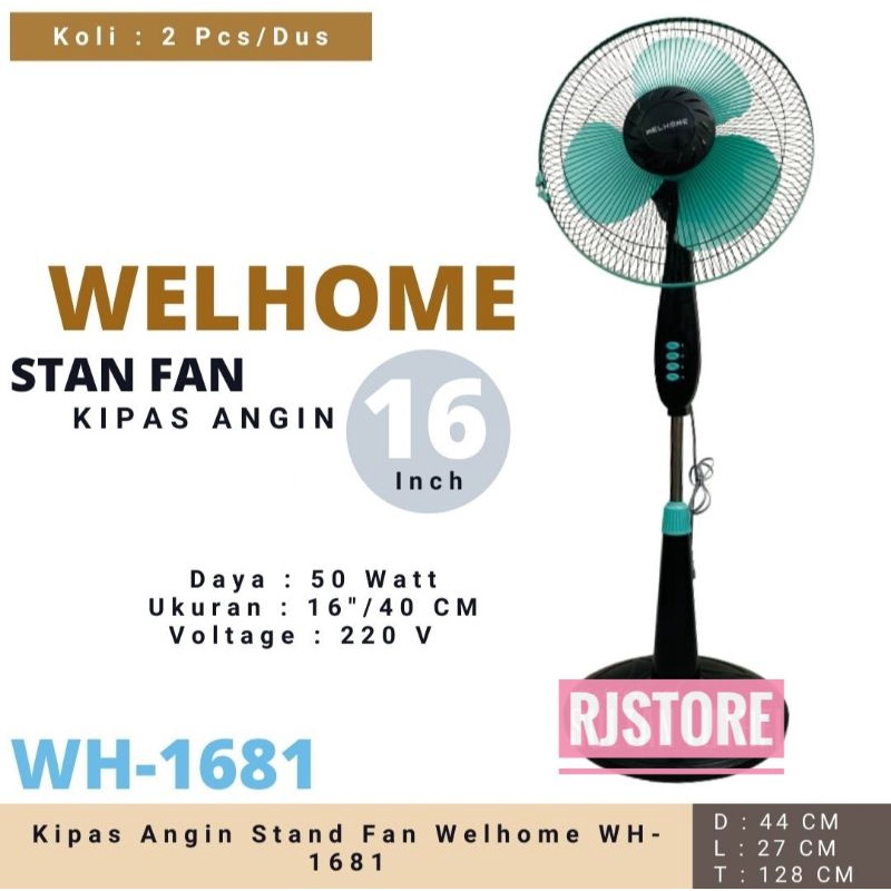 Kipas Angin Stand Fan Welhome WH-1681 / kipas angin welhome berdiri / kipas angin berdiri