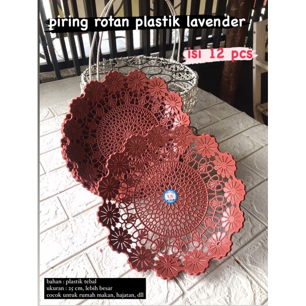 piring rotan plastik atau jikin