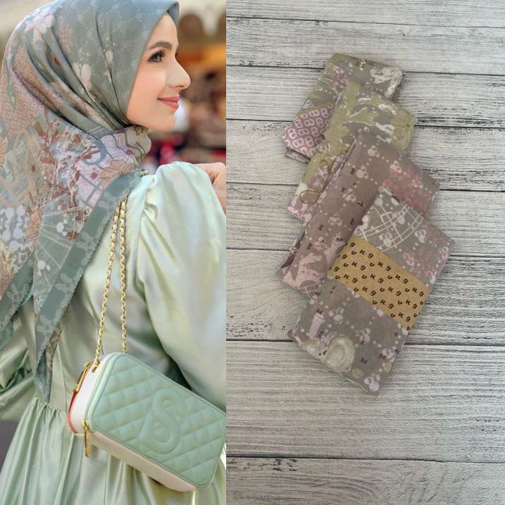 Hijab Voal Segiempat / Hijab Motif Bunga / Hijab Premium / Hijab Warna Soft / Hijab Murah / Hijab In