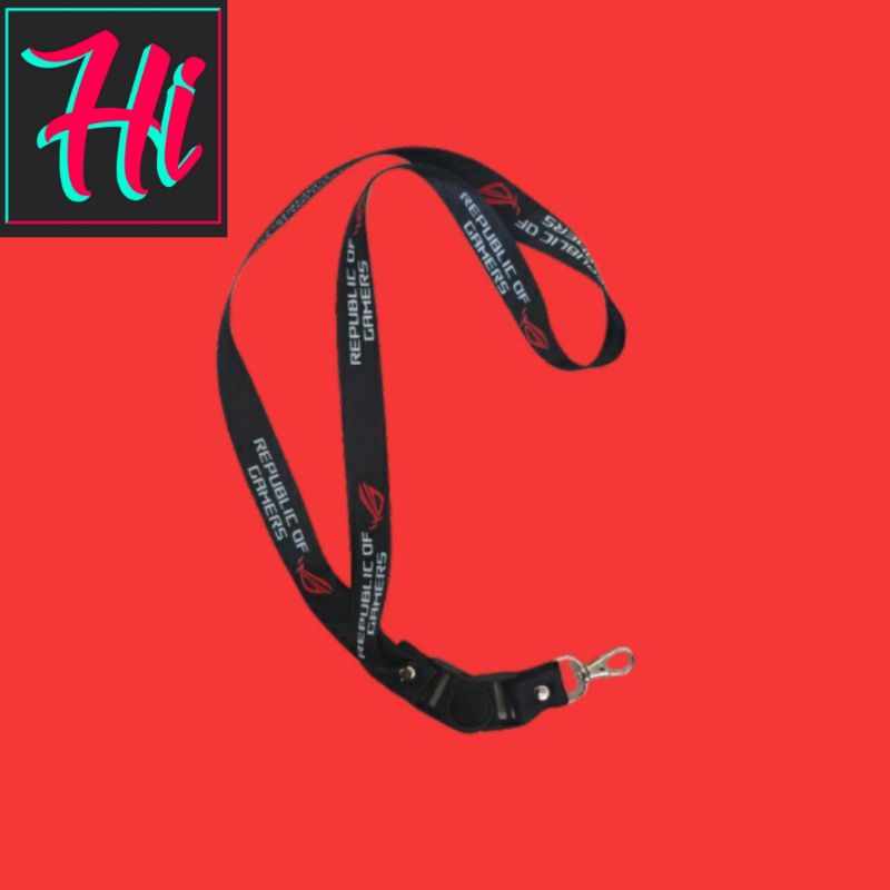 

lanyard REPUBLIK OF GAMERS ( ROG ) lanyard DISTRO gantungan kunci name tag id card kartu nama / tali lanyard gantungan leher vans fullprint