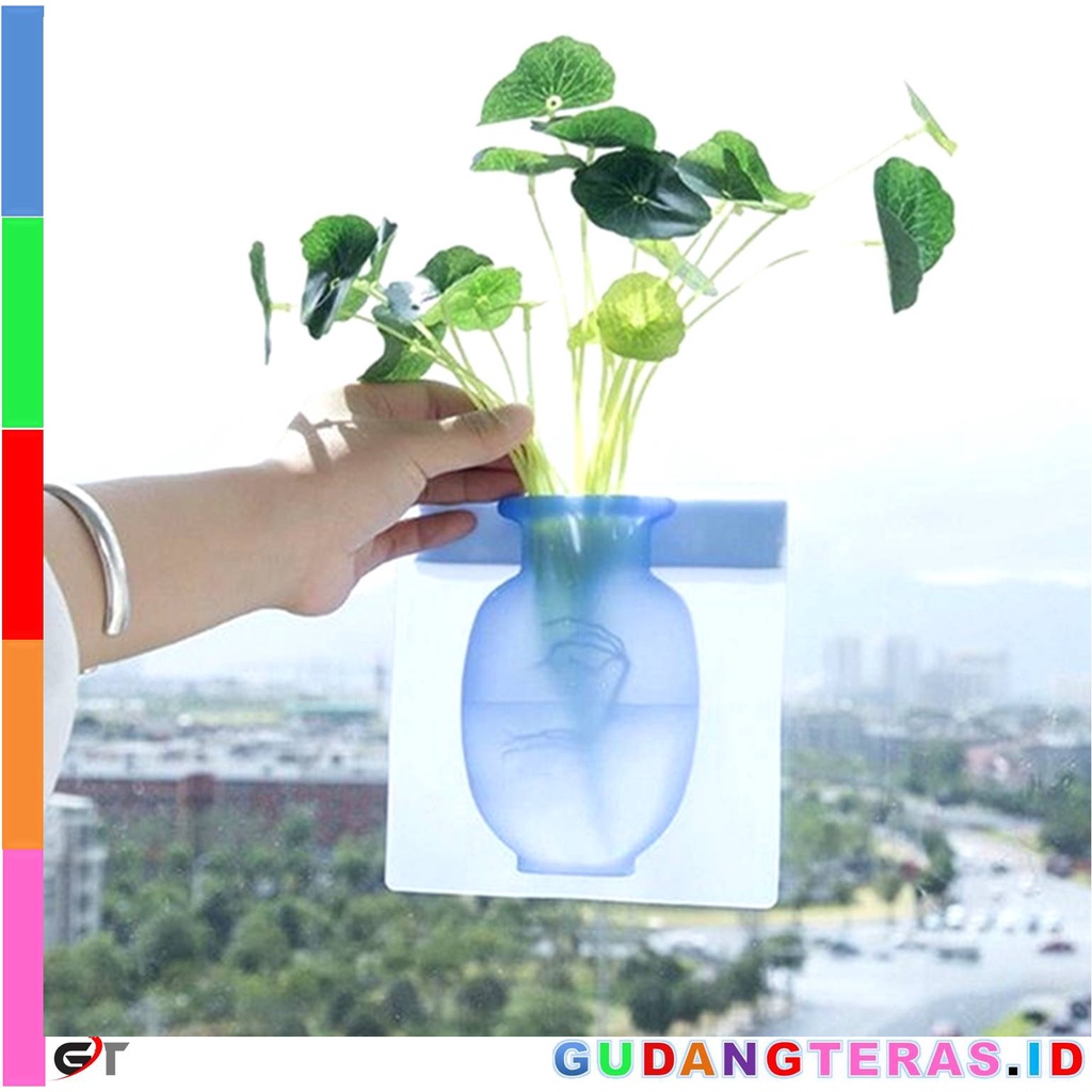 Vas Bunga Tempel Dinding Pot Tanaman Ajaib Silikon Bening - Silicone Planter