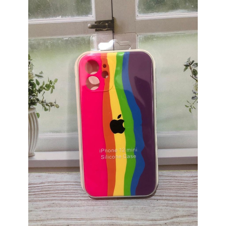 CASE IPHONE 12 MINI SILIKON CASE NEW RAINBOW COVER