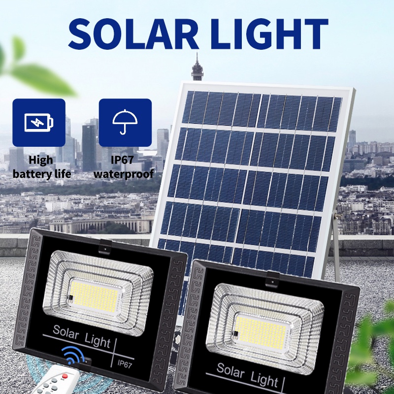 Lampu Taman Dinding Tenaga Surya / Solar Panel Outdoor Flood Light Cell 45W