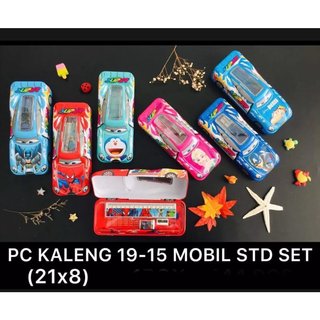

WS99 - KOTAK PENSIL KALENG 2 SUSUN / PENCIL CASE BENTUK MOBIL PLUS ISI KARAKTER KARTUN. MURAH 19-15