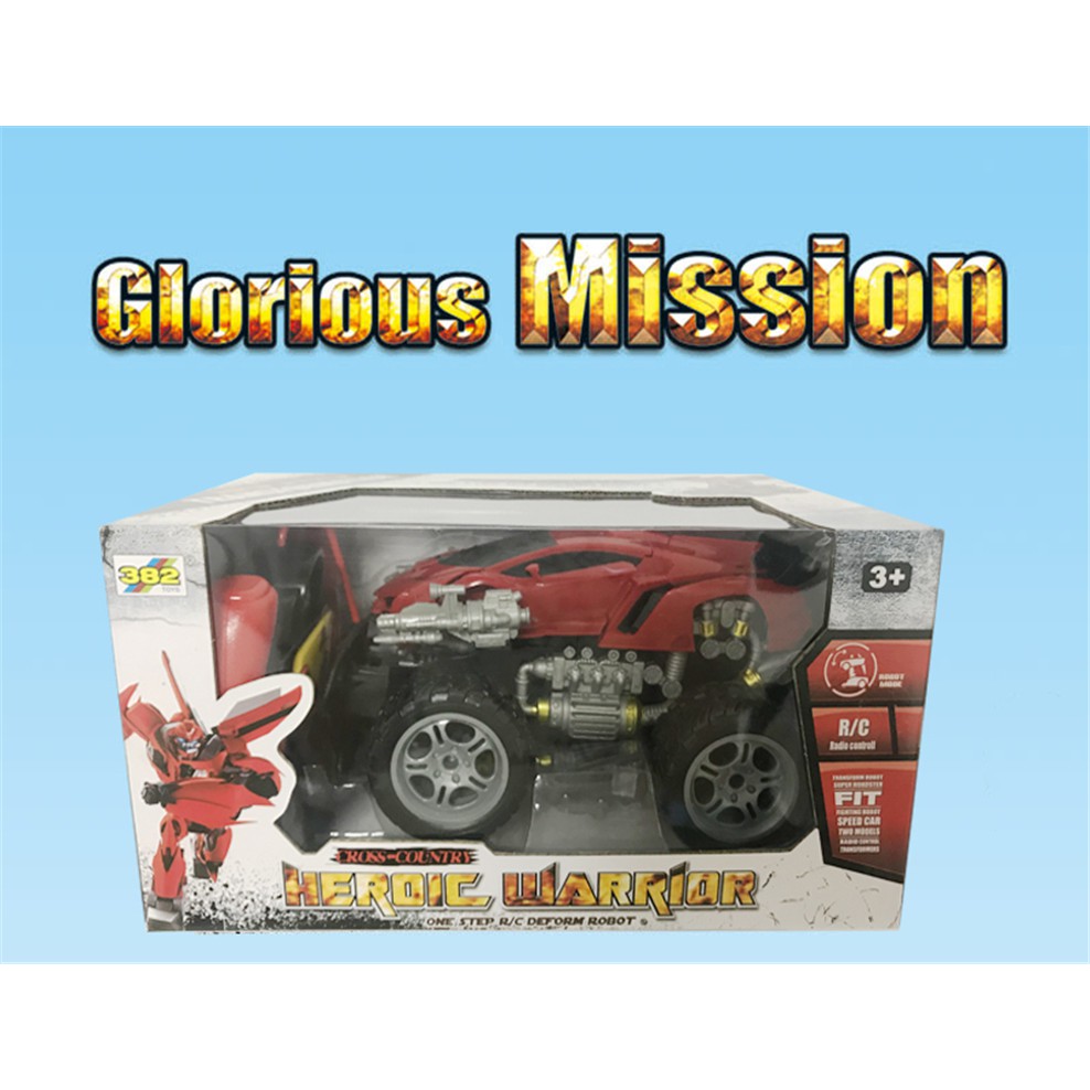RC CAR DEFORM ROBOT HEROIC WARRIOR MOBIL REMOT FERRARI OFFROAD REMOTE CONTROL 2.4GHz RODA BESAR 2in1