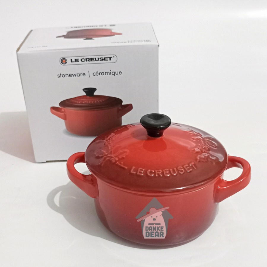 Jual Le Creuset Holly Collection Mini Cocotte 10CM Cotton Cherry Red