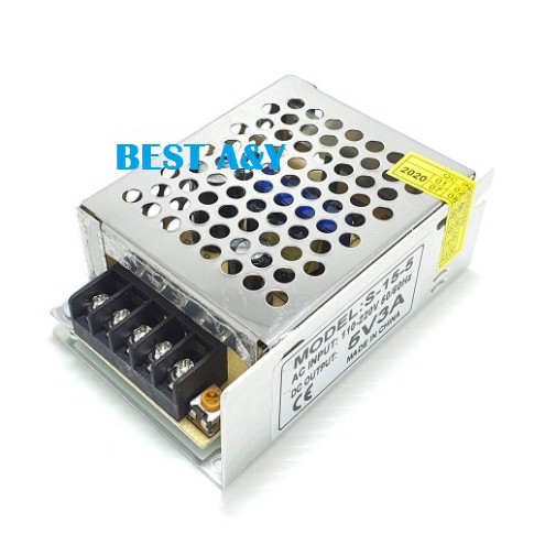 Power Supply Switching 5 Volt 3 Amp DC Arduino Running LED Adapter Adaptor Jaring 5V 3A