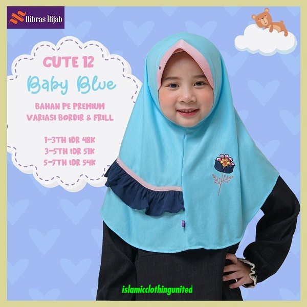 HIJAB NIBRAS HIJAB ANAK CUTE PAD 12 UMUR 3-5 ( BABY BLUE, BABY PINK, MAROON, UNGU ) ABUZAINAB3107 - 