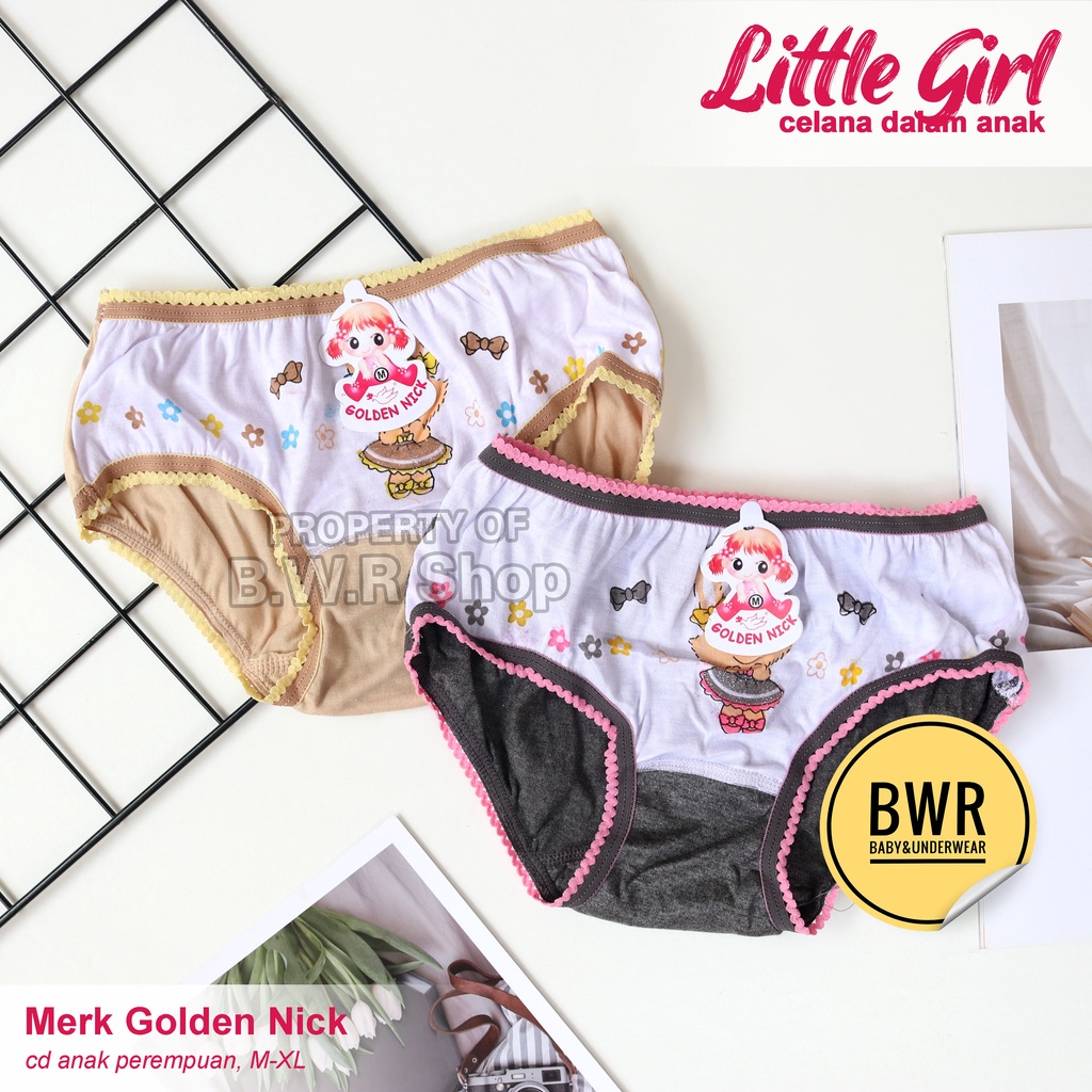 CD Anak Golden Nick Gelap Renda S15A / Celana Dalam Anak Perempuan | Bwr IX