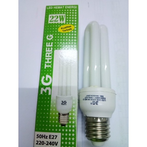 LAMPU 3G Three G Lampu LED 22 Watt PLC 2U E27 Bohlam 22W