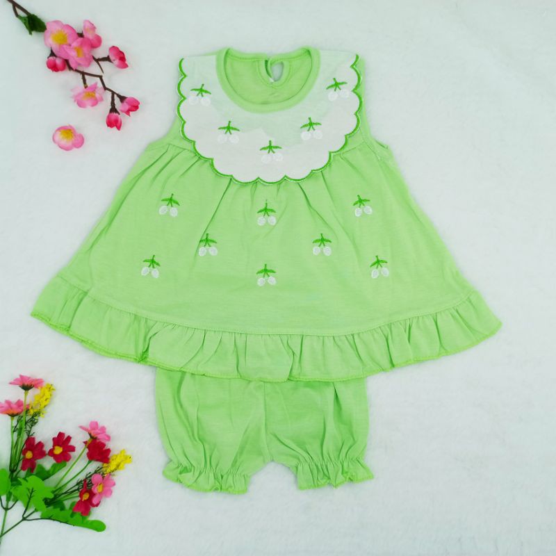 [Ss-1025] Setelan Dress Anak New Born 2-10bulan, Pakaian Anak Perempuan, Baju Bayi Lucu