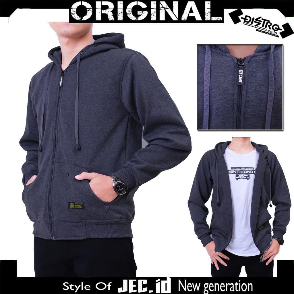 Jaket Hoodie Polos  Tebal Premium Zipper JEC ID / Sweater / Switer / Hudie