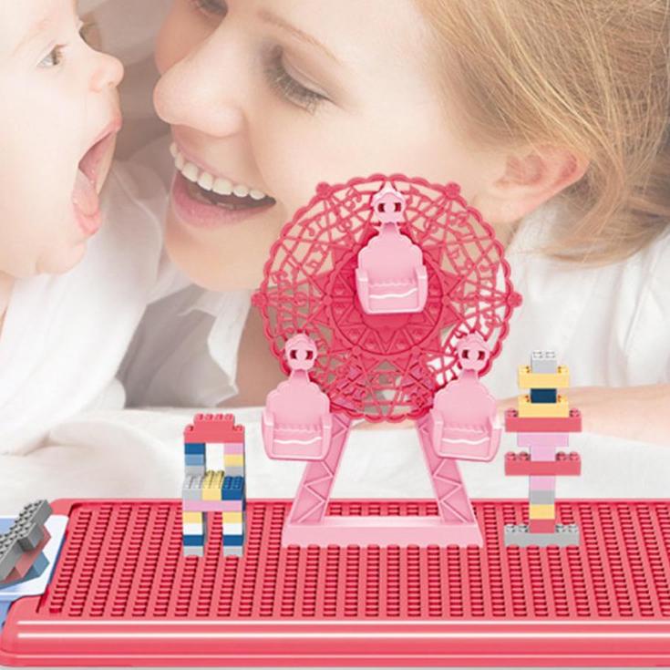 [FUNNY] 69pcs Mainan Balok Susun Theme Park Mini Set Meja / Mainan Susun Balok