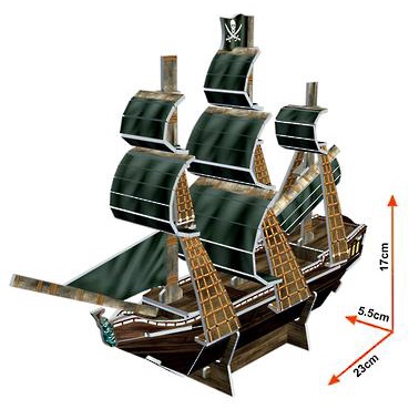 CUBICFUN Queen Anne's - 3D Puzzle Blackbeard Ship - Cubic Fun Puzzle
