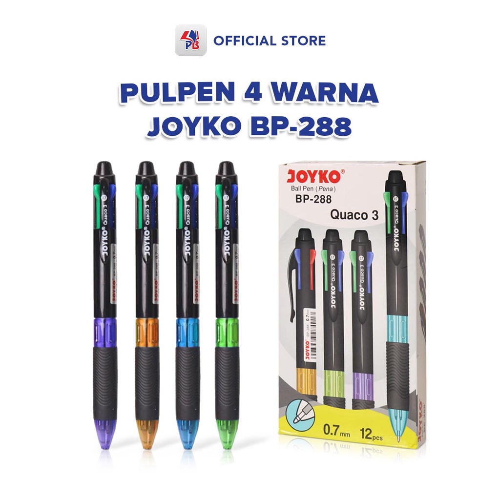 

Pulpen Joyko 4 Warna BP 288 Pena Warna Satuan Ukuran Mata Pena 0.7 MM / PB EDUKASI ANAK - PBNB