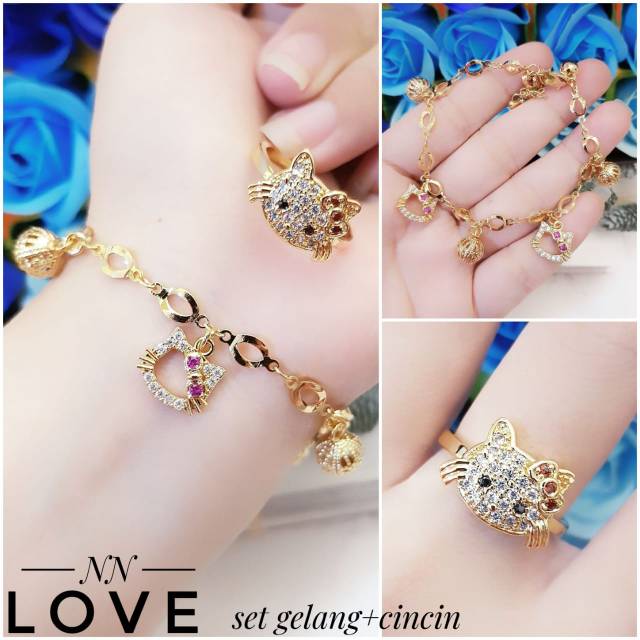 Xuping gelang dan cincin lapis emas 24k 019i