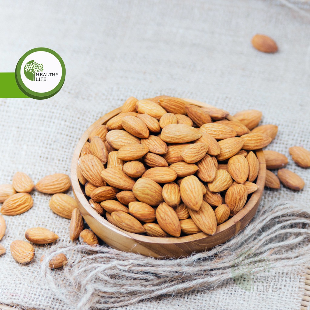 Raw Almond Whole 1kg (Almond Mentah) Ukuran Besar 27-30 Tanpa Cangkang