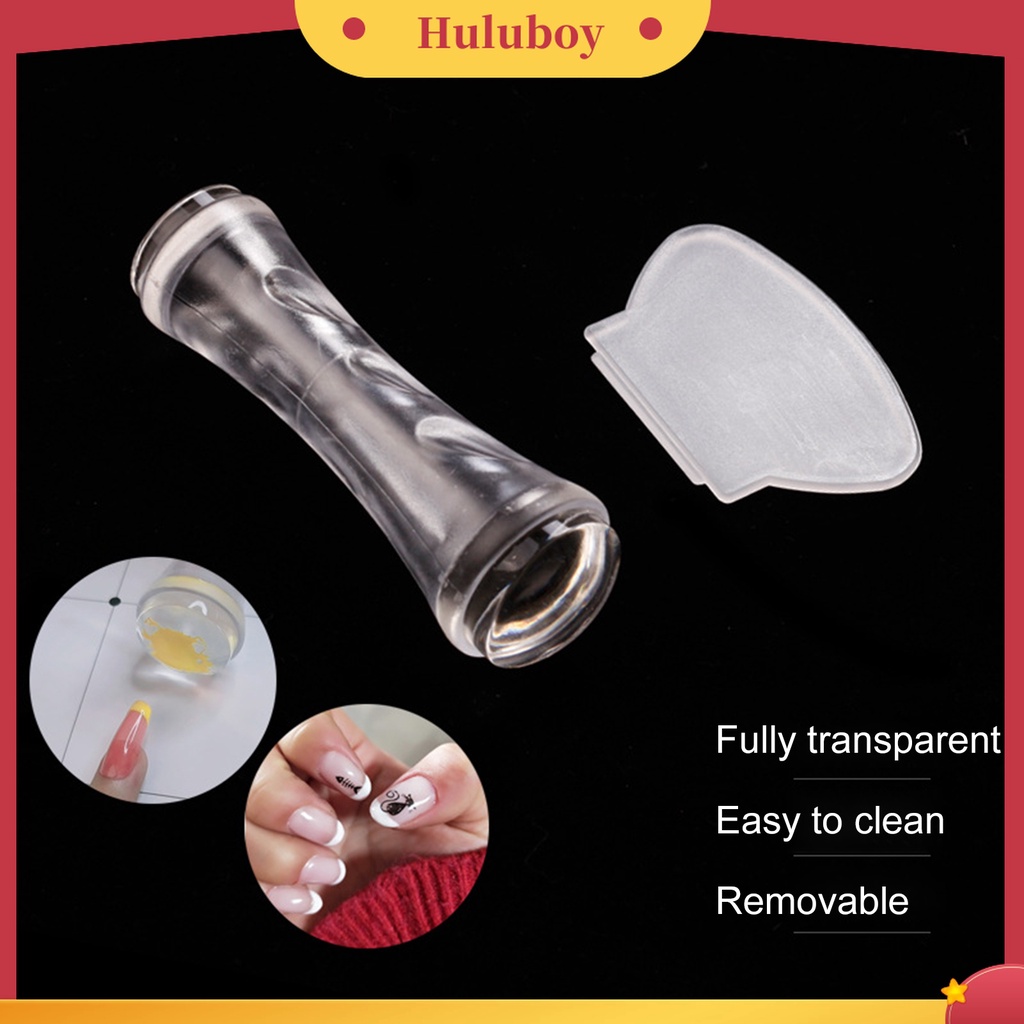 Huluboy Huluboy♡ Alat Stamper Pengikis Kuku Kepala Ganda Elastisitas Tinggi Bahan Silikon Untuk Manicure