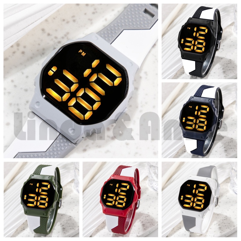 Jam Tangan Wanita Dan Pria Rubber Digital Led Electronic Watch Fashion